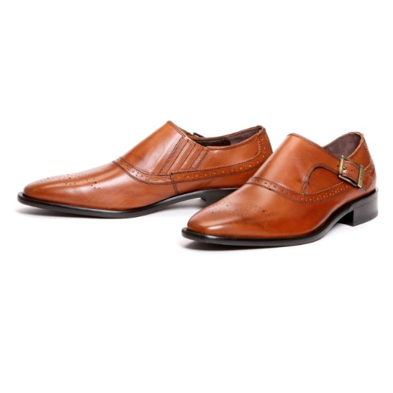 Donald J Pliner Gerwyn Monk Strap Shoes Saddle