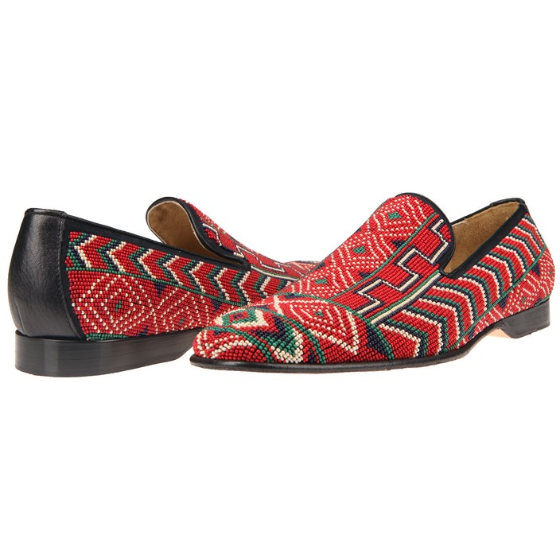 Donald J Pliner Pontsp Glass Beaded Loafers Tomato Carpet