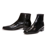 Donald J Pliner Ring Calfskin Side Zipper Boots Black