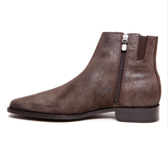 Donald J Pliner Ring Distressed Suede Side Zipper Boots Rock