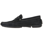 Donald J Pliner Vinco Distressed Suede Driving Shoes Black