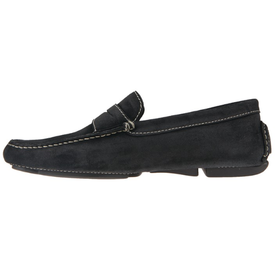 Donald J Pliner Vinco Distressed Suede Driving Shoes Black