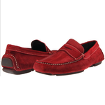 Donald J Pliner Vinco Distressed Suede Driving Shoes Tomato