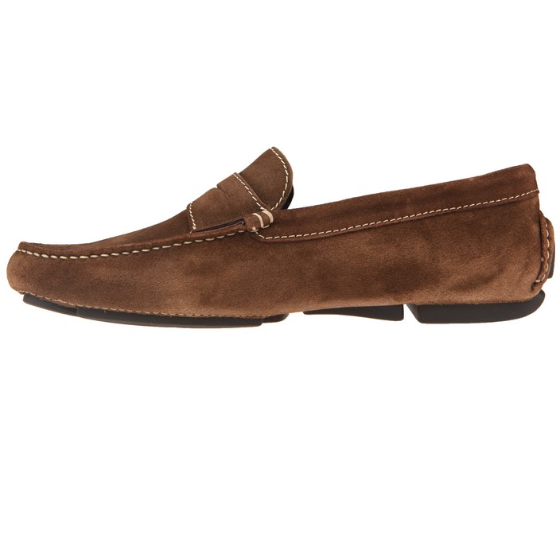 Donald J Pliner Vinco Distressed Suede Driving Shoes Walnut