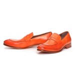 Donald J Pliner Zan Penny Loafers Tangerine Dipped Calf