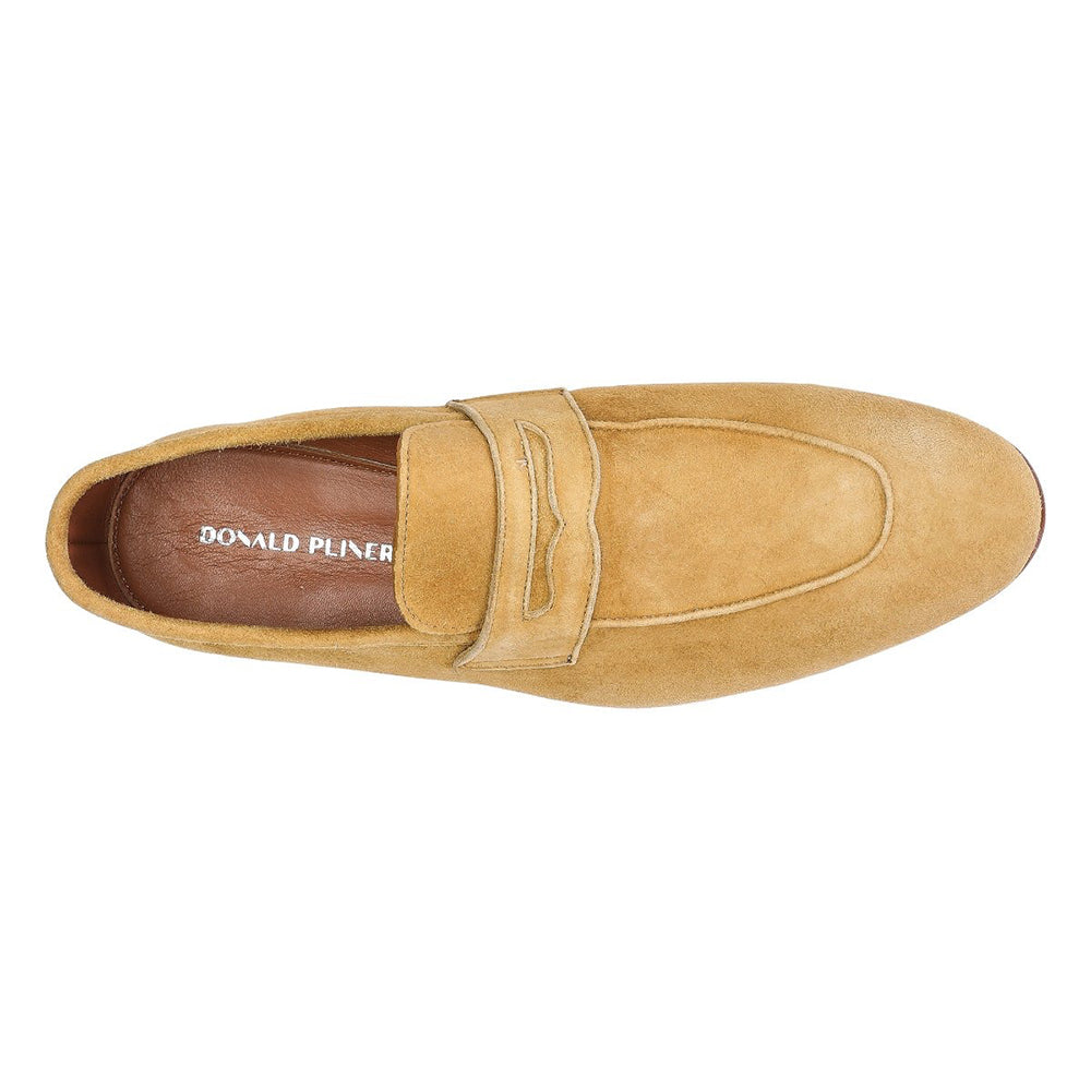 Donald Pliner Tender Suede Loafers Ochre