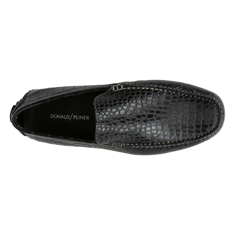 Donald Pliner Vildi Embossed Crocco Driver Black