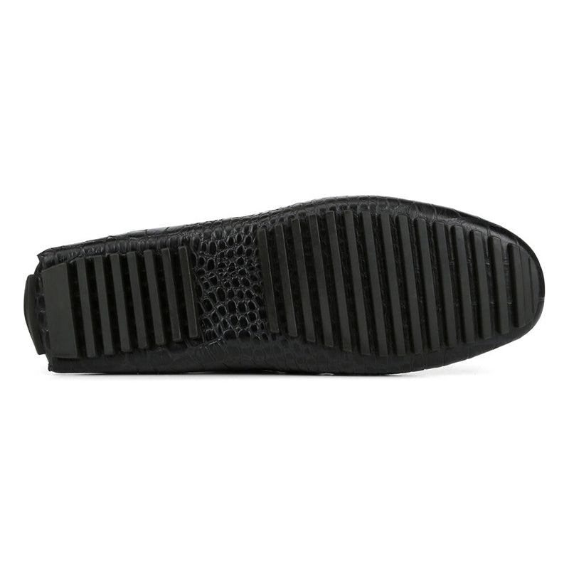 Donald Pliner Vildi Embossed Crocco Driver Black