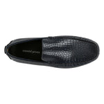 Donald Pliner Vildi Embossed Crocco Driver Navy