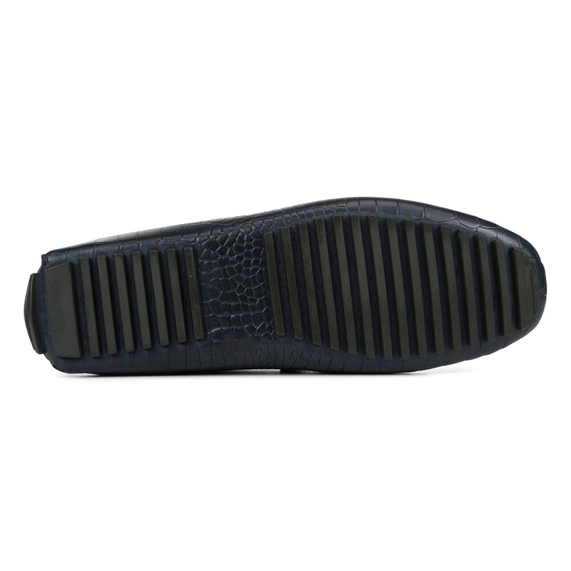 Donald Pliner Vildi Embossed Crocco Driver Navy