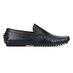 Donald Pliner Vildi Embossed Crocco Driver Navy