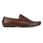 Donald Pliner Vildi Embossed Crocco Driver Walnut
