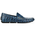 Donald Pliner Vinco 6 Painted Crocodile Loafer Blue