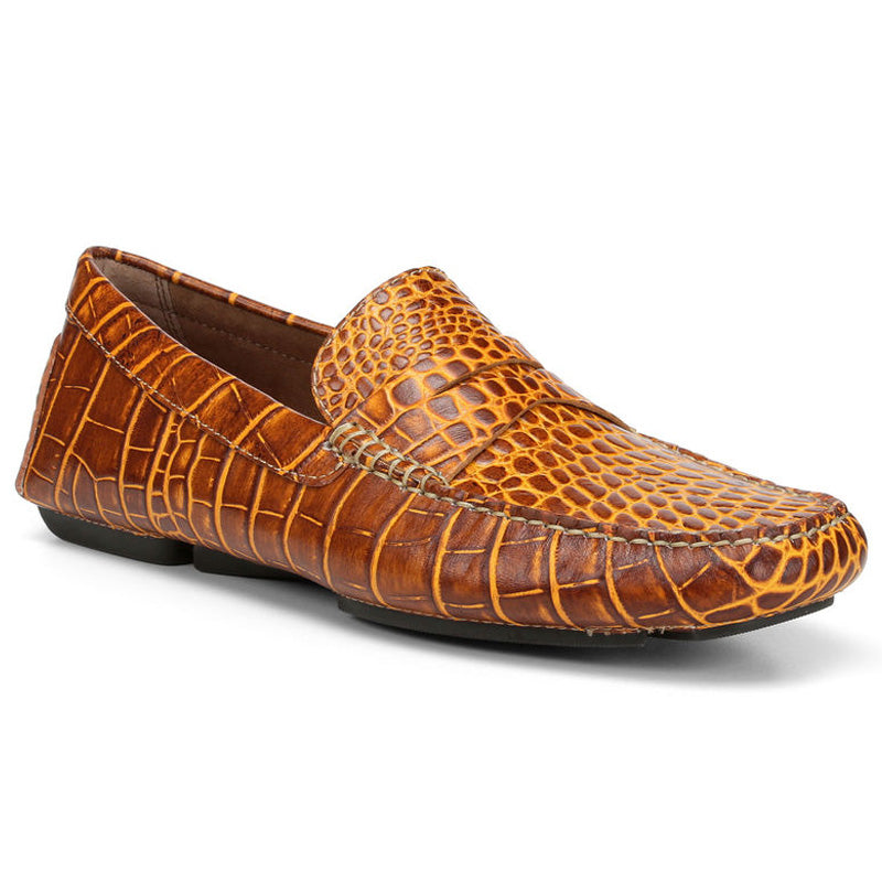 Donald Pliner Vinco 6 Painted Crocodile Loafer Brown