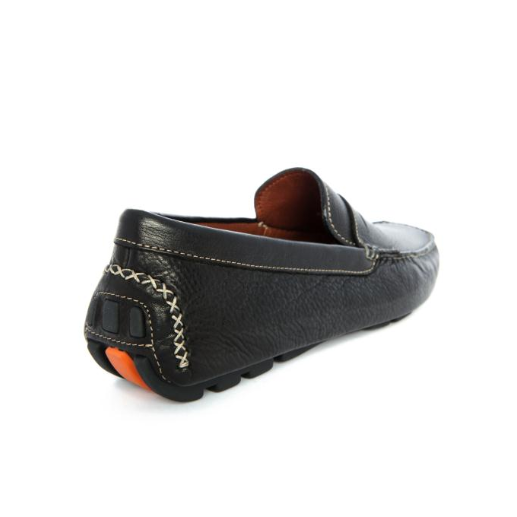 Donald J Pliner Vini Grained Calfskin Driving Shoes Black