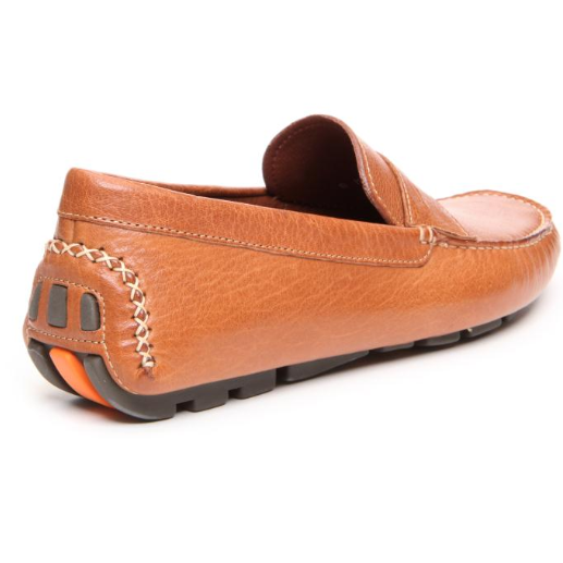 Donald J Pliner Vini Grained Calfskin Driving Shoes Brown