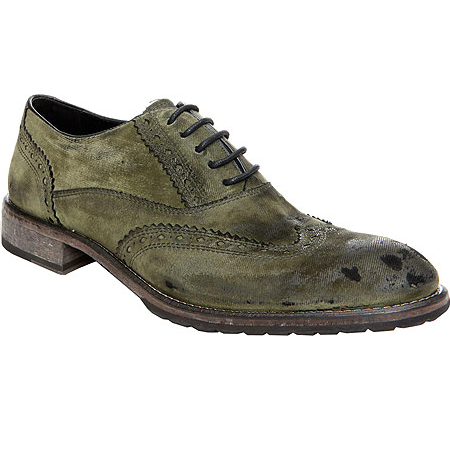 Donald Pliner Zadok UD Velvet Wingtip Shoes Olive