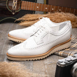 Calzoleria Toscana Dongo Calfskin Wingtip Derby White