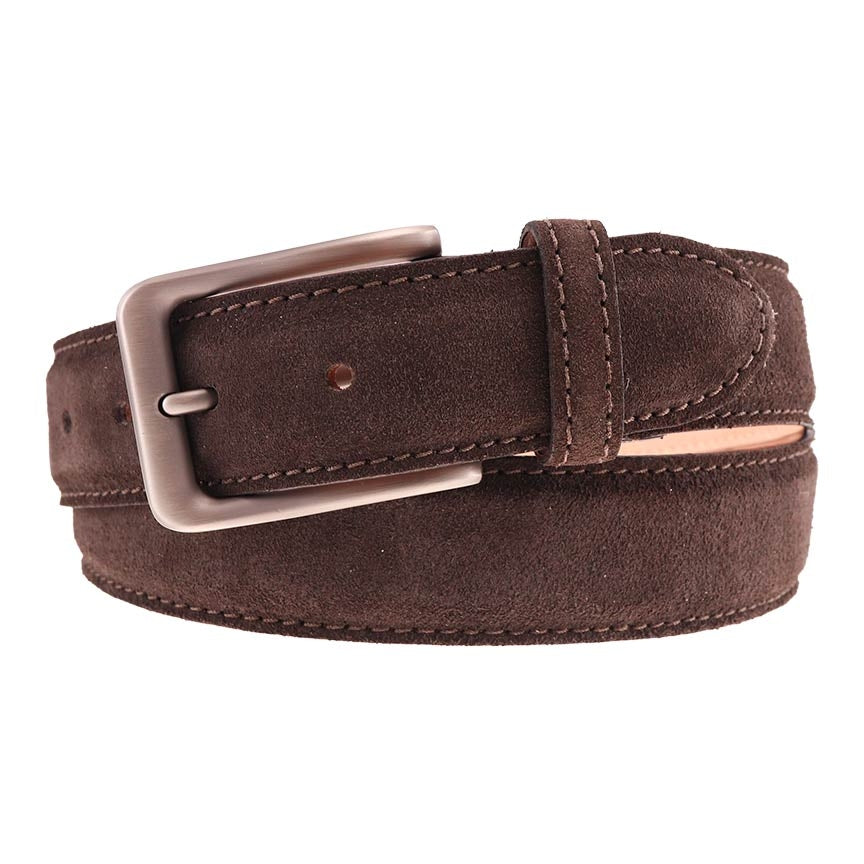 TB Phelps Kent Suede Belt Dark Chocolate