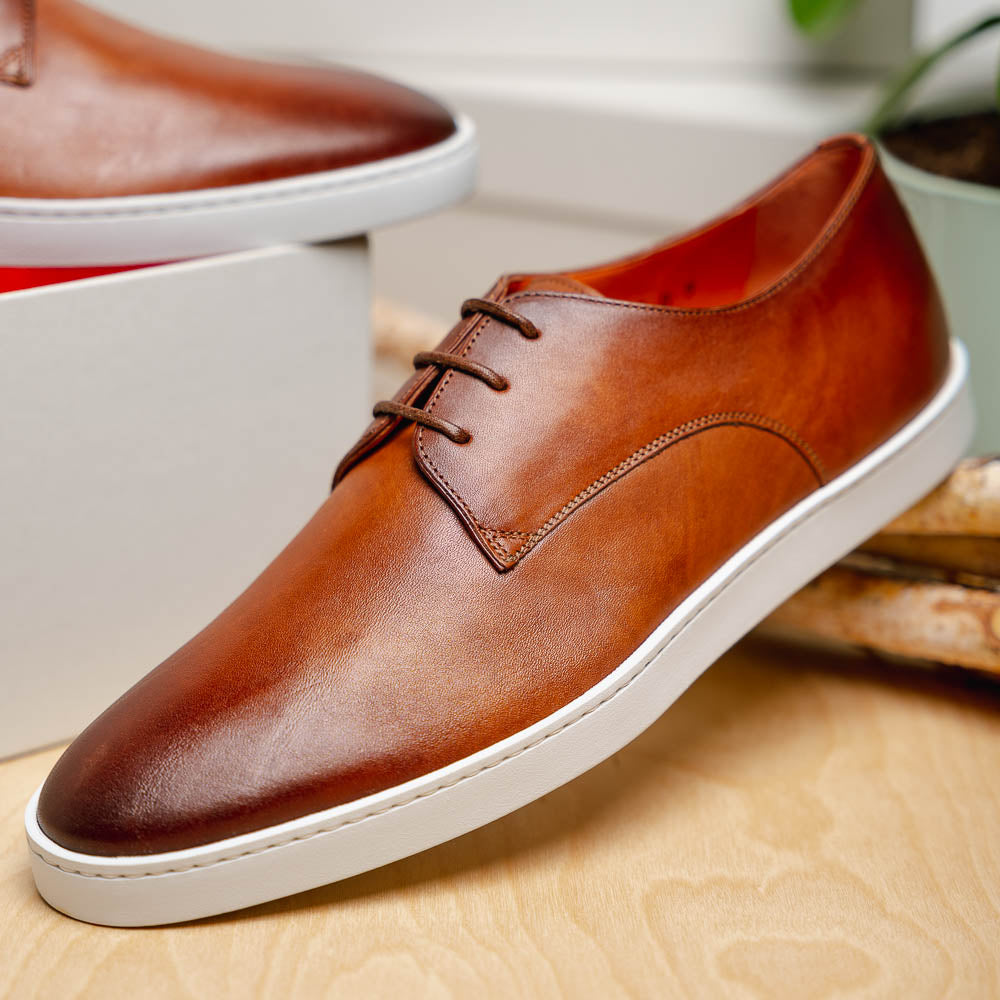 Santoni Doyle M5 Derby Sneaker Brown | MensDesignerShoe.com