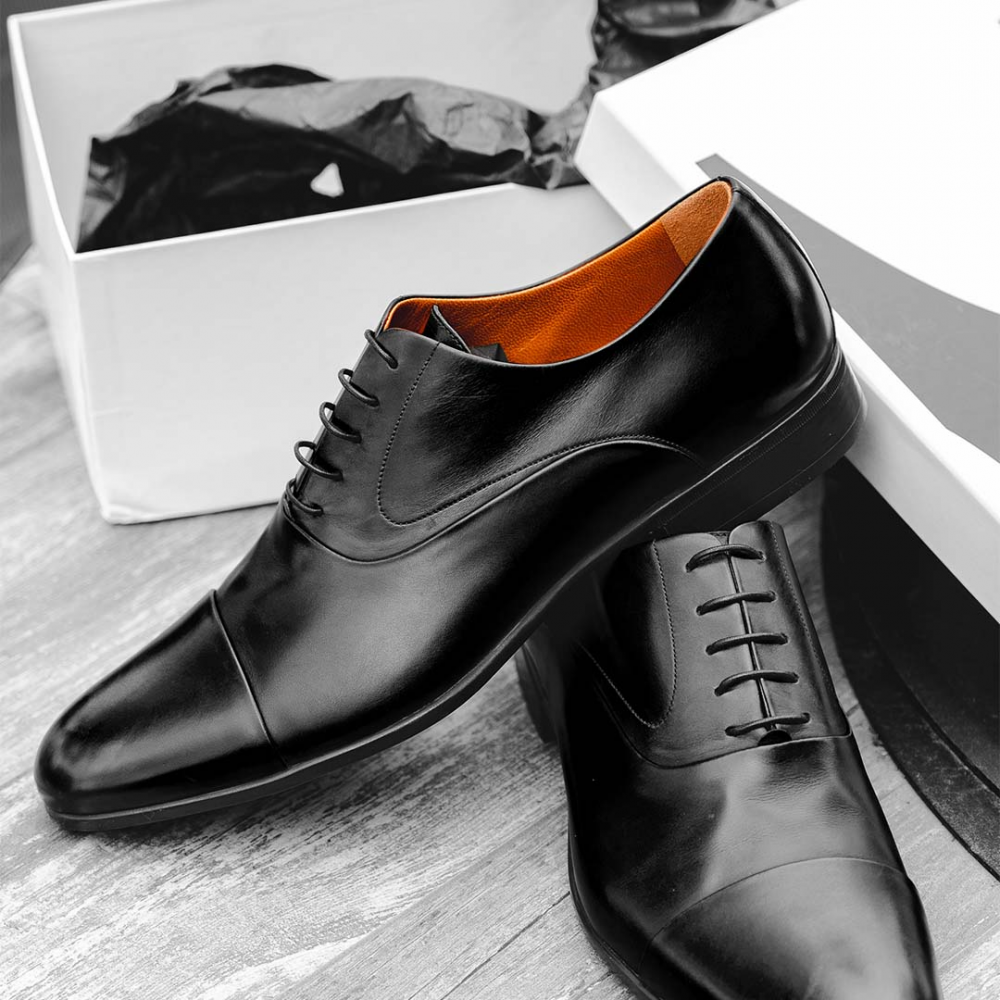 Moreschi Dublin Cap Toe Lace Up Shoes Black