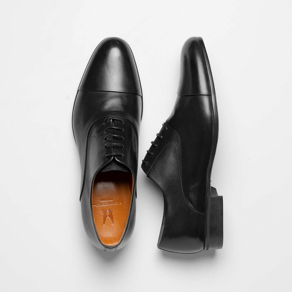 Moreschi Dublin Cap Toe Lace Up Shoes Black