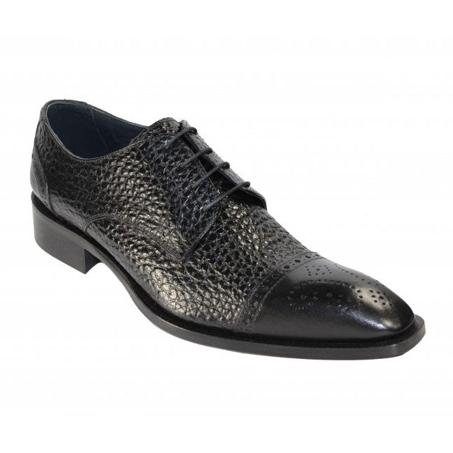 Duca by Matiste #1111 Black Cap Toe Shoes
