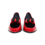 Duca by Matiste Amalfi Genuine Patent Leather Velvet Satin Loafers Red/Black