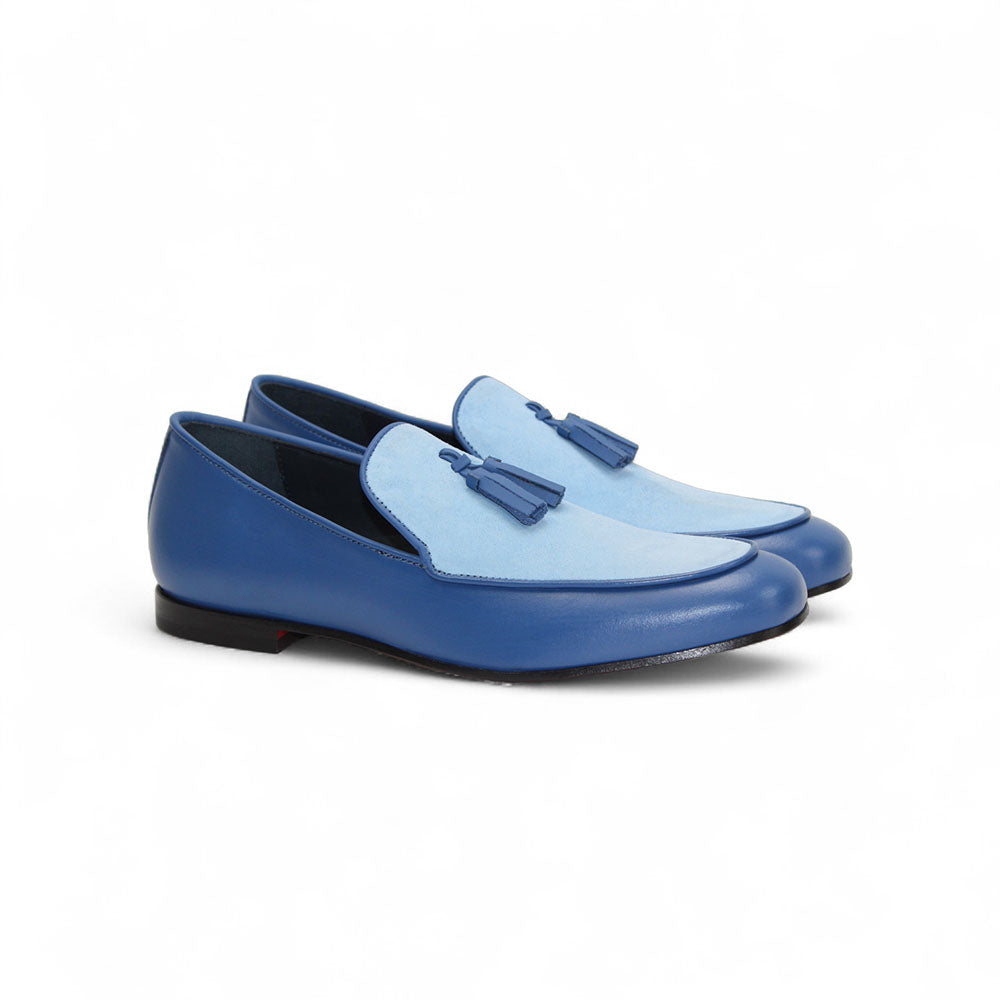 Duca by Matiste Anzio Leather/Suede Slip-on Shoes Blue/Light Blue
