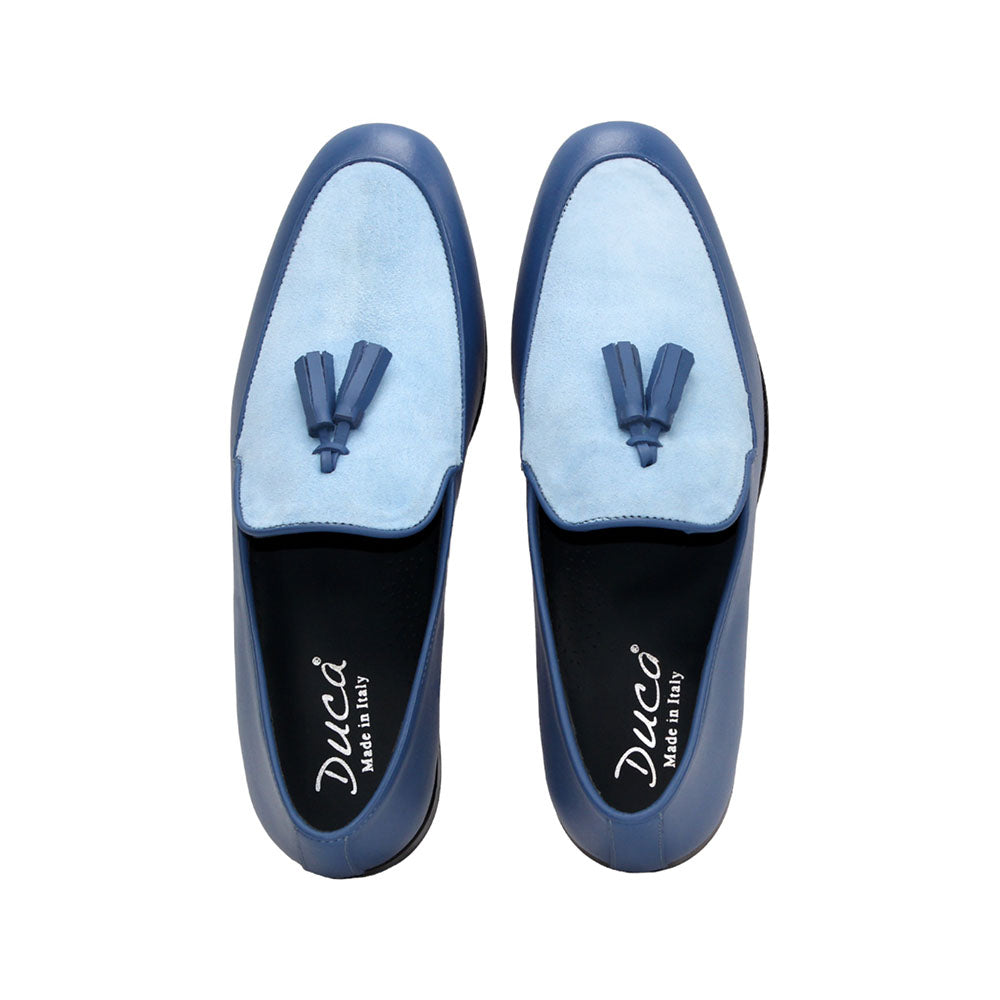 Duca by Matiste Anzio Leather/Suede Slip-on Shoes Blue/Light Blue