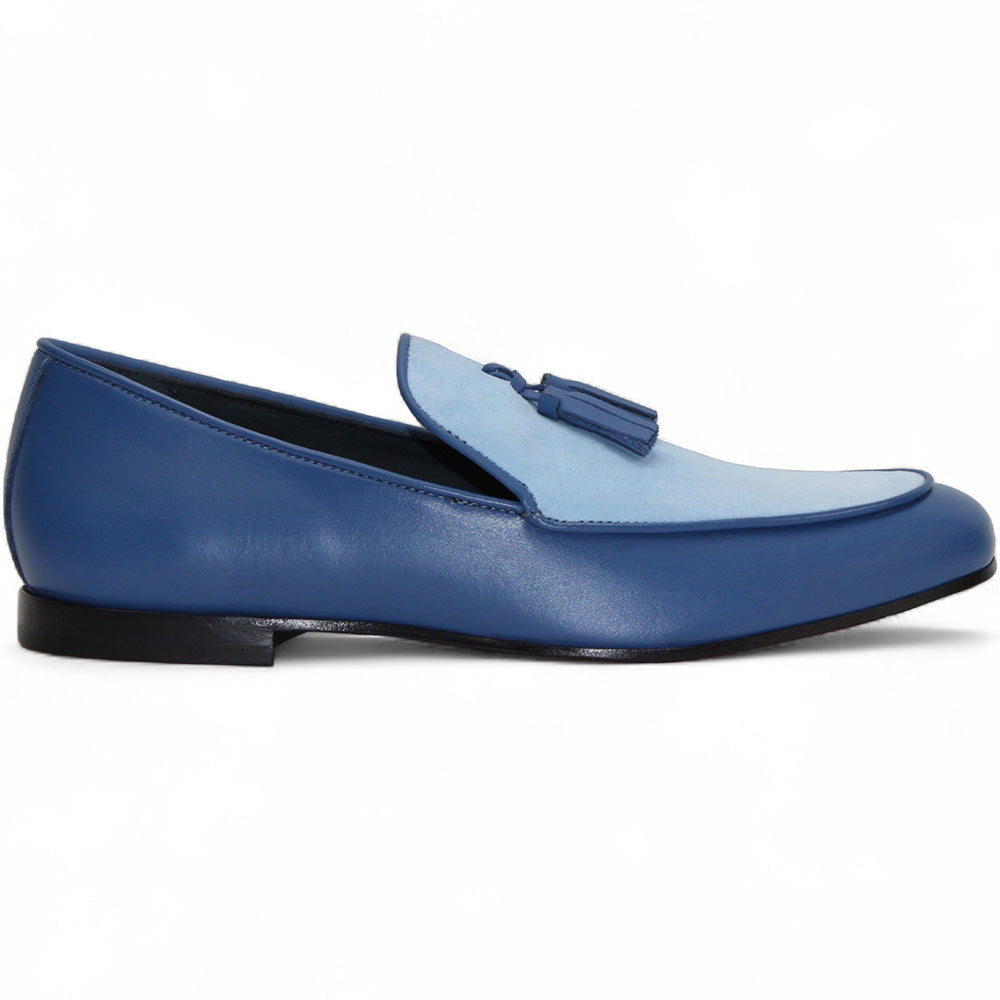 Duca by Matiste Anzio Leather/Suede Slip-on Shoes Blue/Light Blue