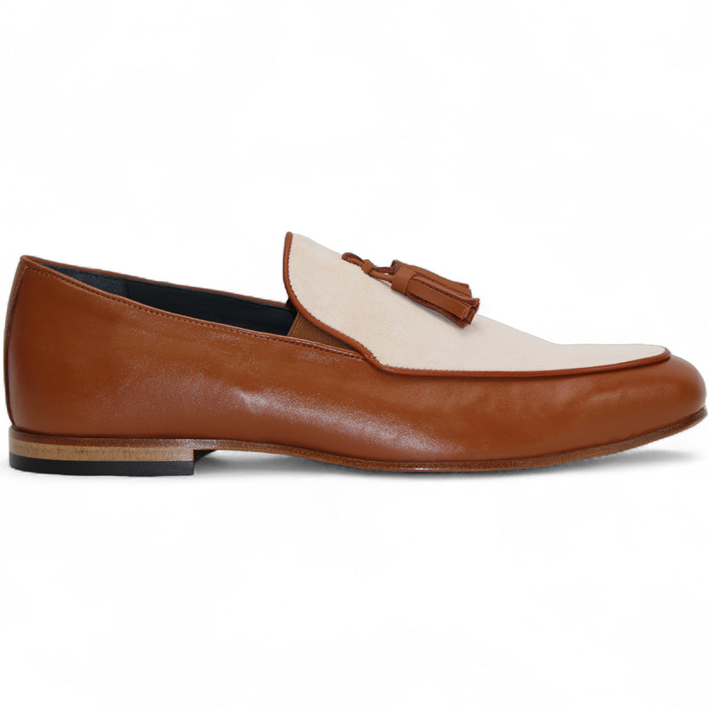 Duca by Matiste Anzio Leather/Suede Slip-on Shoes Brandy/Cream