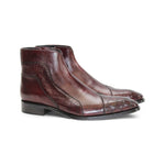 Duca by Matiste Aprilia Embossed Croco Leather/Leather Boots Burgundy