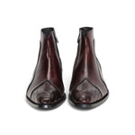 Duca by Matiste Aprilia Embossed Croco Leather/Leather Boots Burgundy