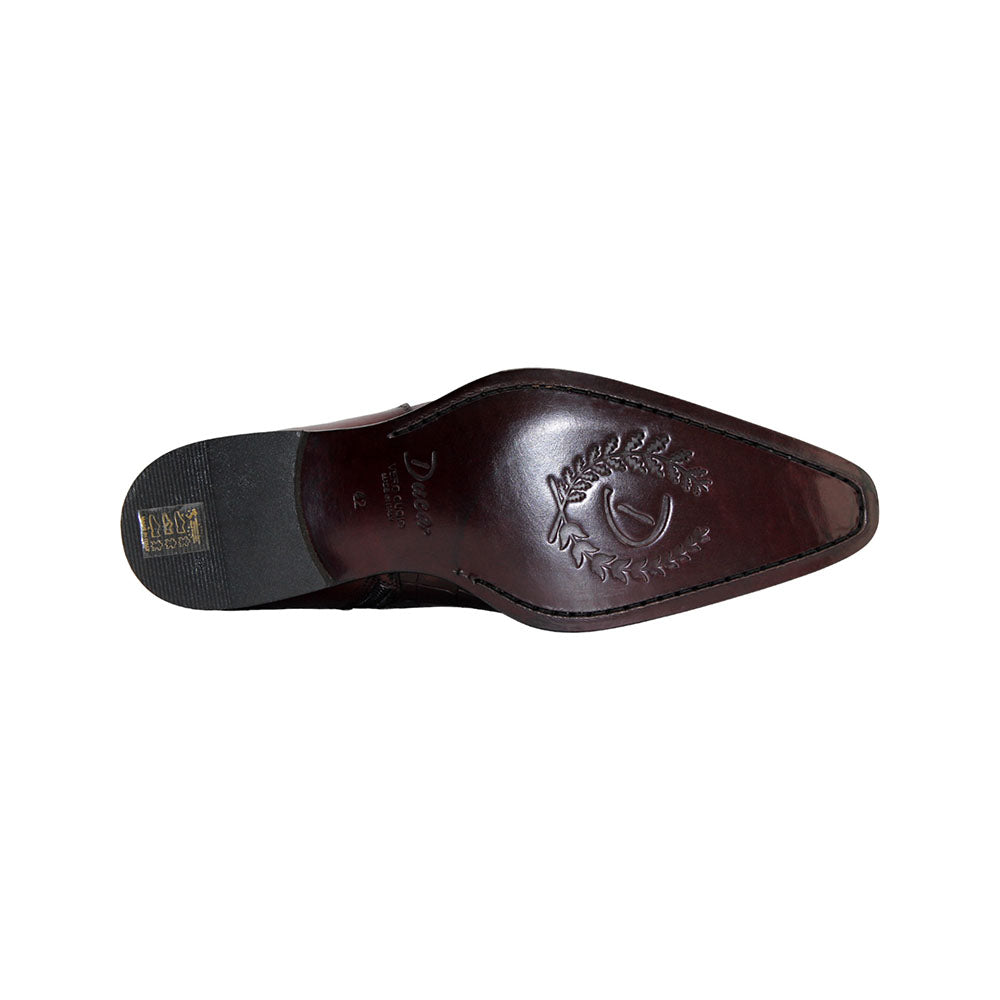Duca by Matiste Aprilia Embossed Croco Leather/Leather Boots Burgundy