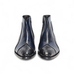 Duca by Matiste Aprilia Embossed Croco Leather/Leather Boots Navy