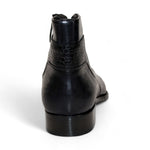 Duca by Matiste Aprilia Genuine Leather/ Embossed Croco Boots Black