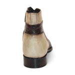 Duca by Matiste Aprilia Genuine Leather/ Embossed Croco Boots Chocolate/ Beige