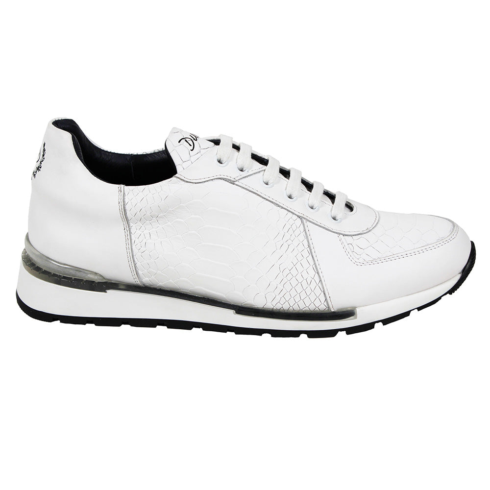 Duca by Matiste Aurelia Calfskin / Anaconda Print Sneakers White