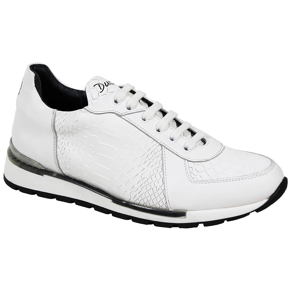 Duca by Matiste Aurelia Calfskin / Anaconda Print Sneakers White