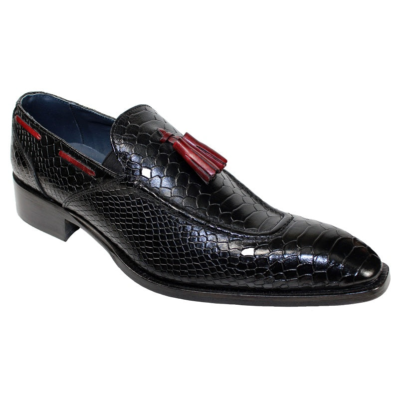 Duca by Matiste Cassino Slip On Shoes Black Antique Red