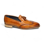 Duca by Matiste Cosenza Embossed Weave Leather Shoes Cognac