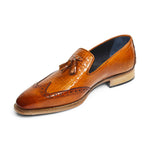 Duca by Matiste Cosenza Embossed Weave Leather Shoes Cognac