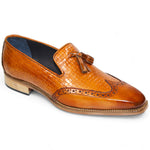 Duca by Matiste Cosenza Embossed Weave Leather Shoes Cognac