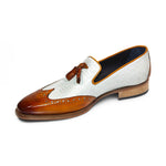 Duca by Matiste Cosenza Embossed Weave Leather Shoes Gold / Off White