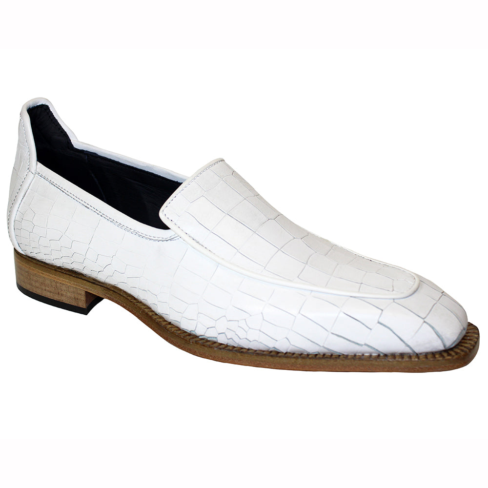Duca by Matiste Fano Croc Print Shoes White