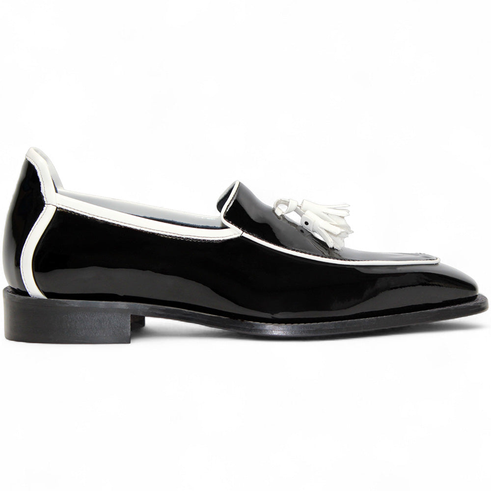 Duca by Matiste Fano Patent Leather Loafers Black/ White