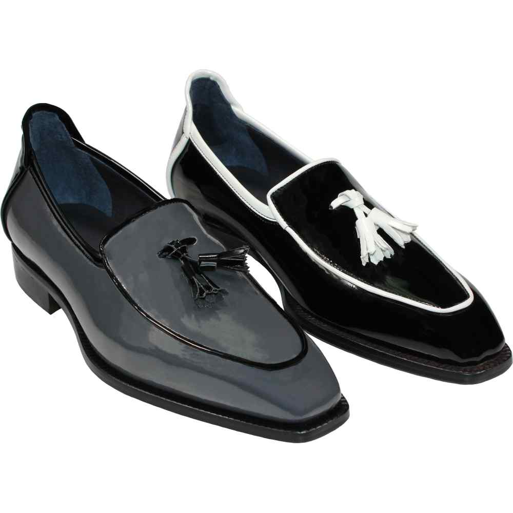 Duca by Matiste Fano Patent Leather Loafers Grey/ Black
