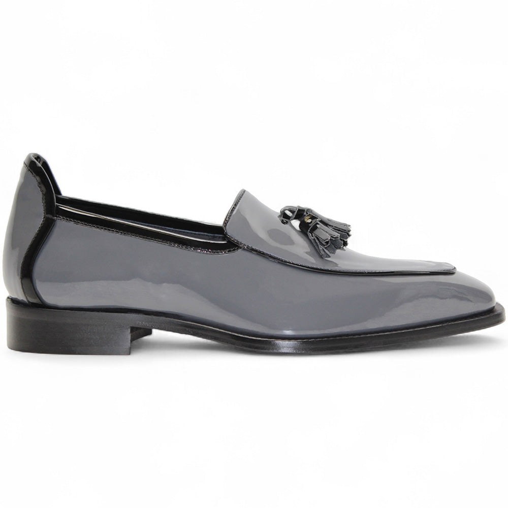 Duca by Matiste Fano Patent Leather Loafers Grey/ Black
