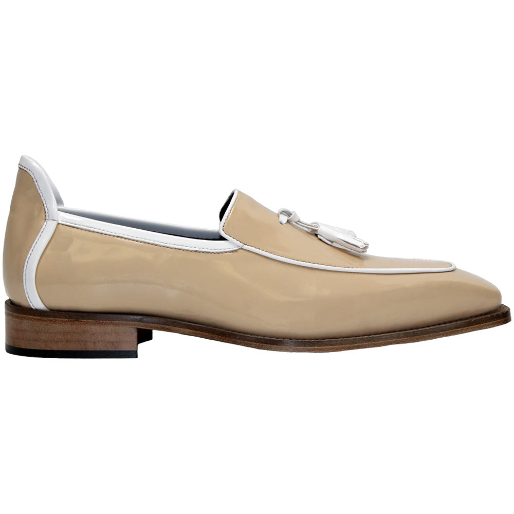 Duca by Matiste Fano Patent Leather Slip-on Shoes Beige/White